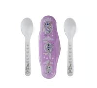 DISNEY BABY Lilo & Stitch - Set di 2 cucchiai con custodia per il trasporto, cucchiaio per bambini, set di 2 cucchiai portatili in plastica, per pic-nic, scuola o uso quotidiano, senza BPA