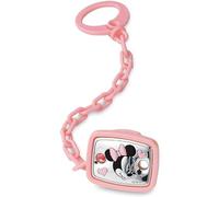 Disney Baby - Minnie Mouse - Clip Ciuccio e Catenella Portaciuccio con dettagli in Argento - ideale come regalo per nascita neonato o battesimo