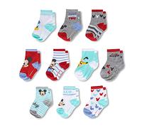 Disney Baby Newborn, Mickey Mouse 10-Pack Infant Sock for Boys 0-24 Old, Light Blue, Age 6-12 Months