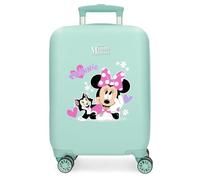 Disney Valigia per bambini rigida Chiusura a combinazione Laterale 4 ruote Bagagli a Mano è realizzato in ABS, un materiale rigido e leggero., Minnie & ro, Valigia cabina