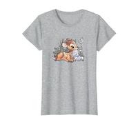 Disney Bambi And Thumper Snuggles Maglietta, Donna, Grigio Melange, XL