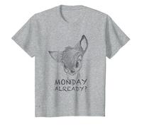 Disney Bambi Monday Maglietta, Bambini, Grigio Melange, 2 anni