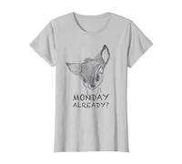 Disney Bambi Monday Maglietta, Donna, Argento, XL