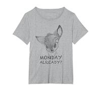 Disney Bambi Monday Maglietta, Donna plus-size, Grigio Melange, 5X