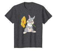 Disney Bambi Thumper With A Flower Maglietta, Bambini, Grigio Scuro, 10 anni