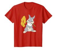 Disney Bambi Thumper With A Flower Maglietta, Bambini, Rosso, 2 anni