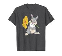 Disney Bambi Thumper With A Flower Maglietta, Uomo, Grigio Scuro, XL