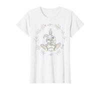Disney Bambi Tippete Fiore di Coniglio Maglietta, Donna, Bianco, XS