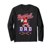 Disney Baseball Dad Sports Minnie Mouse Father's Day Tee Maglia a Manica