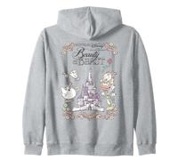 Disney Beauty and the Beast 35th Anniversary Castle Art Felpa con Cappuccio