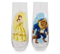 Disney Beauty And The Beast 9-Ounce senza Stelo Scanalato Vetreria Set Di 2