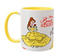 Widdop and Co. - Tazza Disney La Bella e la Bestia - Tazza da tè giallo/bianco, in gres porcellanato smaltato Belle & Beast, con licenza ufficiale Disney Merchendise (325 ml).