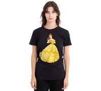 Disney Beauty And The Beast Belle Rose T-Shirt Donna, Nero, XL