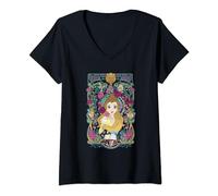 Disney Beauty And The Beast Belle Surrounded Maglietta con Collo a V