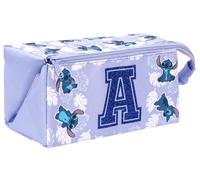 Disney Beauty case personalizzato Stitch grande con lettere glitterate personalizzate con iniziali da toeletta da viaggio borsa per cosmetici regalo per ragazze - viola