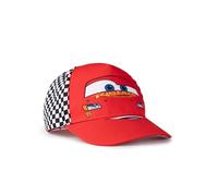 Disney Berretto con Visiera Curva Regolabile per Bambini Cars Saetta McQueen Rosso | Cappello Estivo per Protezione Solare da Ragazzo | Berretto a Scacchi Color ruggine del '95
