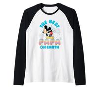 Disney Best Papa on Earth Mickey & Minnie Family Trip Maglia con Maniche Raglan