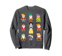 Disney Biancaneve e i sette nani Pixel Felpa, Unisex per adulti, Grigio Scuro, S