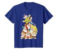 Disney Biancaneve Seven Dwarf Stack Graphic T-Shirt Maglietta, Bambini, Blu Reale, 3 anni