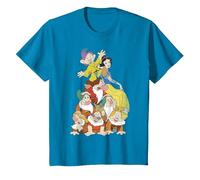 Disney Biancaneve Seven Dwarf Stack Graphic T-Shirt Maglietta, Bambini, Zaffiro, 6 anni