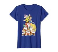 Disney Biancaneve Seven Dwarf Stack Graphic T-Shirt Maglietta, Donna, Blu Reale, L