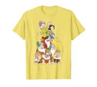 Disney Biancaneve Seven Dwarf Stack Graphic T-Shirt Maglietta, Uomo, Limone, 3XL
