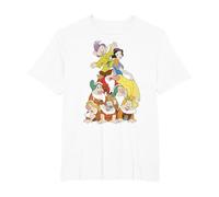 Disney Biancaneve Seven Dwarf Stack Graphic T-Shirt Maglietta, Uomo taglie grandi, Bianco, 2X Tall