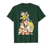 Disney Biancaneve Seven Dwarf Stack Graphic T-Shirt Maglietta, Uomo, Verde Foresta, L