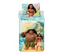 Disney Biancheria da Letto Oceania Vaiana, Copripiumino 140 x 200 cm + Federa 70 x 90 cm, 100% Cotone, Multicolore (Reversibile)