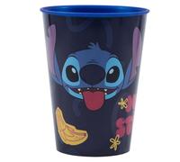 Disney, Bicchiere 260 ml per Bambini Leggero con Decorazione Stitch, Blu