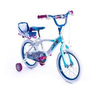 Disney bicicletta 16'' Frozen Luxury. Bicicletta bambini 4-6 anni. Bicicletta bambina Principessa Frozen. Bicicletta bambina 16 pollici. Porta bambola e stabilizzatori. Max 27kg Licenza Disney Azzurra