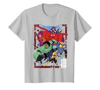 Disney Big Hero 6 TV Group Paint Splat Maglietta, Bambini, Argento, 8 anni