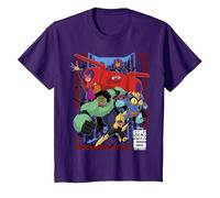 Disney Big Hero 6 TV Group Paint Splat Maglietta, Bambini, Viola, 8 anni