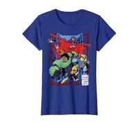 Disney Big Hero 6 TV Group Paint Splat Maglietta, Donna, Blu Reale, S