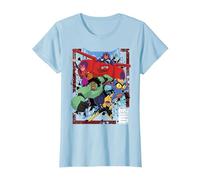 Disney Big Hero 6 TV Group Paint Splat Maglietta, Donna, Celeste, XS