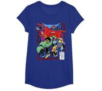 Disney Big Hero 6 TV Group Paint Splat Maglietta, Ragazze, Blu Reale, S