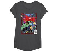 Disney Big Hero 6 TV Group Paint Splat Maglietta, Ragazze, Grigio Scuro, S