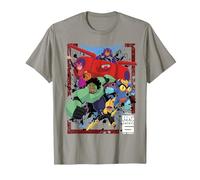 Disney Big Hero 6 TV Group Paint Splat Maglietta, Uomo, Ardesia, S