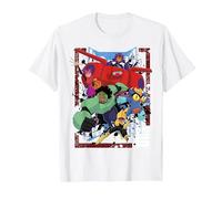 Disney Big Hero 6 TV Group Paint Splat Maglietta, Uomo, Bianco, 6XL