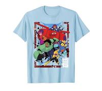 Disney Big Hero 6 TV Group Paint Splat Maglietta, Uomo, Celeste, S