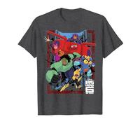 Disney Big Hero 6 TV Group Paint Splat Maglietta, Uomo, Grigio Scuro, S