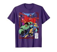 Disney Big Hero 6 TV Group Paint Splat Maglietta, Uomo, Viola, S
