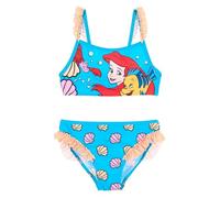 Disney Bikini Bambina Ariel e Vaiana Costume da Bagno Due Pezzi Principesse, Costume Mare Bambina 3-8 Anni, Elasticizzato Asciugatura Rapida Piscina Estate [18011 Ariel Azzurro - 5 Anni]