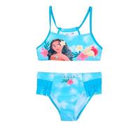 Disney Bikini Bambina Ariel e Vaiana Costume da Bagno Due Pezzi Principesse, Costume Mare Bambina 3-8 Anni, Elasticizzato Asciugatura Rapida Piscina Estate [18223 Vaiana Azzurro - 3 Anni]