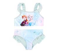 Disney - Bikini con volant per bambine Elsa & Anna Frozen, 2 pezzi, colore: Turchese, turchese, 110 cm-116 cm