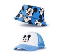 Disney Blu Mickey Mouse Set di cappelli da pescatore e berretti Ragazzi