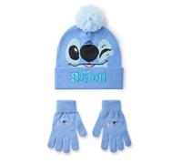 Disney Blu Stitch Character Face Set berretto e guanti Ragazze
