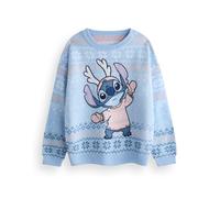 Disney Maglione Natalizio Lavorato a Maglia Blu per Bambini Lilo & Stitch | Maglione Festivo per Le Vacanze: Caldo, Divertente e Accogliente | Vivi la magia Invernale di Stitch in Style
