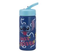 Disney, Borracca 410 ml Stitch per Bambini con Manico e Cannuccia Integrata, Blu