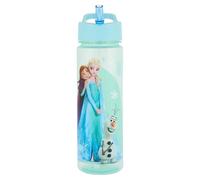 Disney Borraccia Frozen con cannuccia ribaltabile, blu, 600 ml, senza BPA, riciclabile, per bambini dai 36 mesi in su (Frozen Icy)
